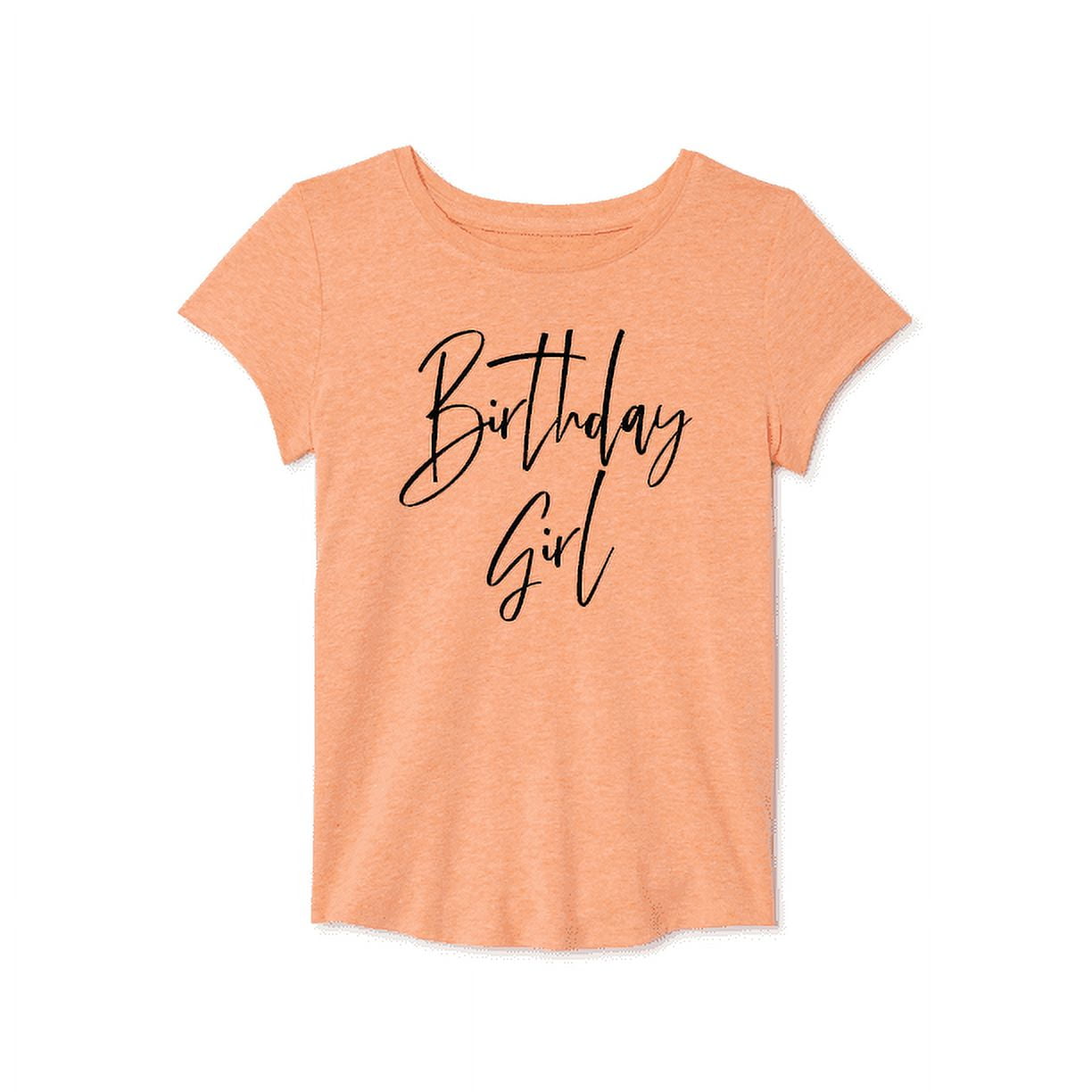 Girls Short Sleeve Birthday Graphic Tee, Size 1012