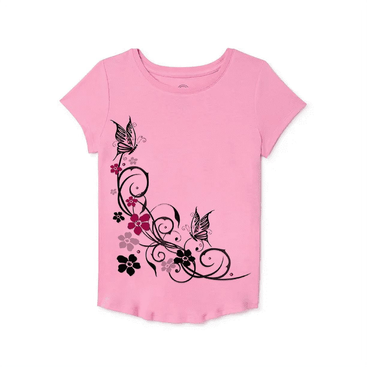 Butterfly and Roses on Geometric Kids' T-shirt (USA Size) main image 0