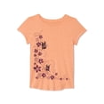 thumbnail image 1 of Girls' Short Sleeve Butterflies and Flowers Graphic T-Shirt Size 8, 1 of 2