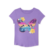Girls Short Sleeve Butterfly Graphic T-Shirt Size 18