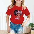 thumbnail image 1 of Girls' Short Sleeve Cartoon Painted Graphic T-Shirt, Everyday Casual Wear, Soft & Comfortable Fit Tops Red,11-12 Years, 1 of 5