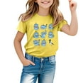 thumbnail image 1 of Girls Short Sleeve Casual Tops with Graphic Print Comfortable Daily Wear for Outdoor Activities, 1 of 4
