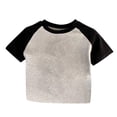 thumbnail image 1 of Girls Short Sleeve Cotton T-Shirt,Cotton Kids Plain Round Neck Basic Top - Children PE School Active Tees Shirts Age 3-13 Years Gray 11-12 Years, 1 of 3