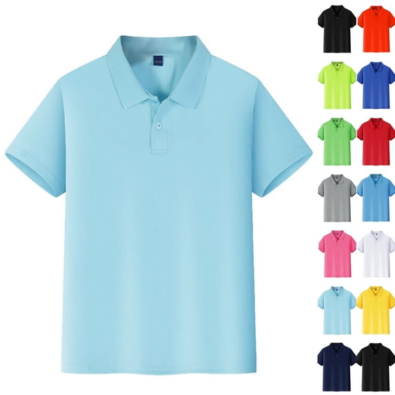 Girls Short Sleeve Golf Polo Shirts Quick Dry Athletic Tops for Girls Back to School,Light Blue,9-10 Years