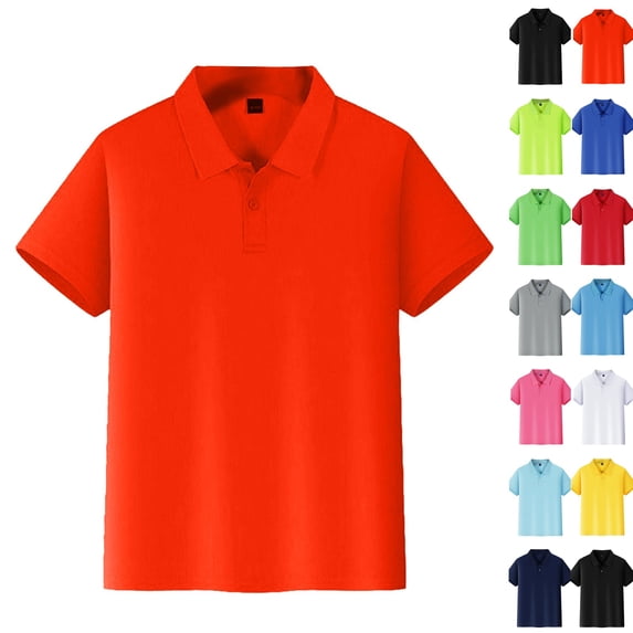Girls Short Sleeve Golf Polo Shirts Quick Dry Athletic Tops for Girls Back to School,Orange,9-10 Years