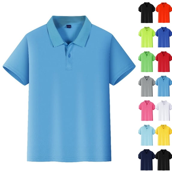 Girls Short Sleeve Golf Polo Shirts Quick Dry Athletic Tops for Girls Back to School,Sky Blue,9-10 Years