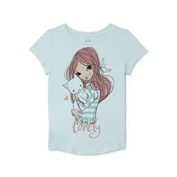Girls' Short Sleeve Graphic T-Shirt Size 10-12