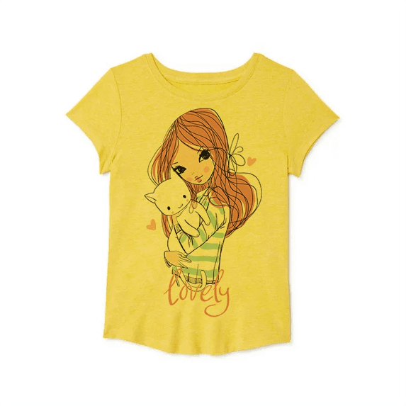 Girls' Short Sleeve Graphic T-Shirt Size 18