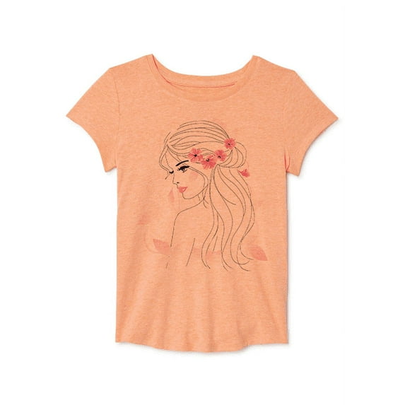 Girls' Short Sleeve Graphic T-Shirt Size 6-7