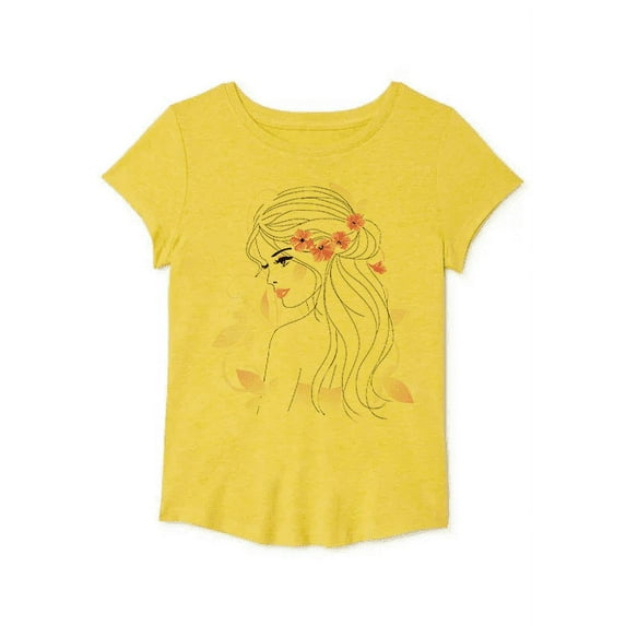Girls' Short Sleeve Graphic T-Shirt Size 8