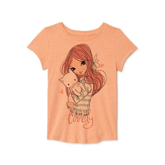 Girls' Short Sleeve Graphic T-Shirt Size 8