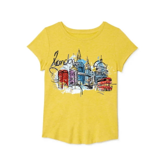 Girls Short Sleeve London Graphic T-Shirt Size 10-12