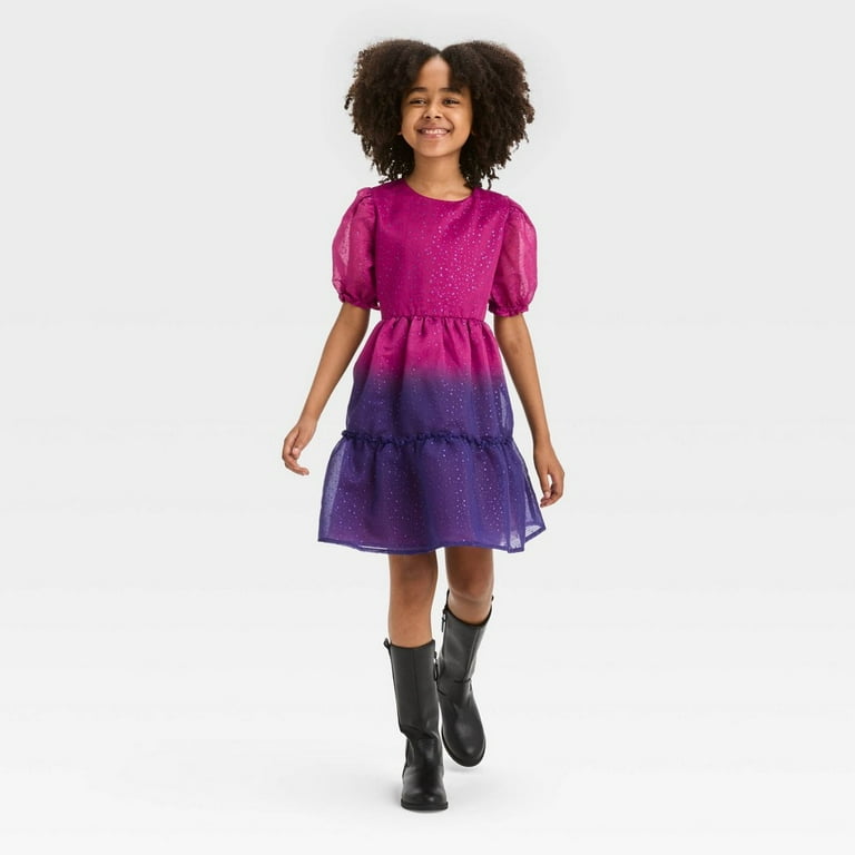 Girls magenta dress hot sale