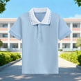 thumbnail image 1 of Girls' Short Sleeve Polo Shirt 100% Cotton Light Blue - Breathable Casual School Appropriate for Kidss & Pre-Teens,Size 11-12 T, 1 of 5