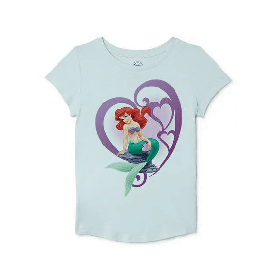 Girls' Short Sleeve Princess Ariel Graphic T-Shirt Size 10-12
