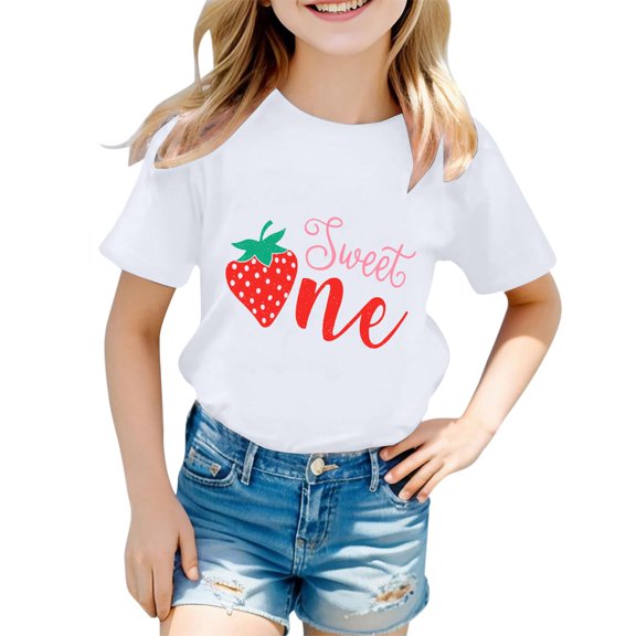 Girls Short Sleeve Round Neck Casual Letter Print T-Shirt Top,Soft Breathable Cotton Tee Everyday Wear Play Comfortable Fashion Top School Activities