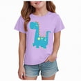 thumbnail image 1 of Girls Short Sleeve Ruffle T-Shirts Summer 24 Months 2t 3t 4t 5t 6t 7t Crew Neck Cute Casual Sweet Fashion Daily Wear Tops Gibobby,9-10 Years,Light Purple, 1 of 4