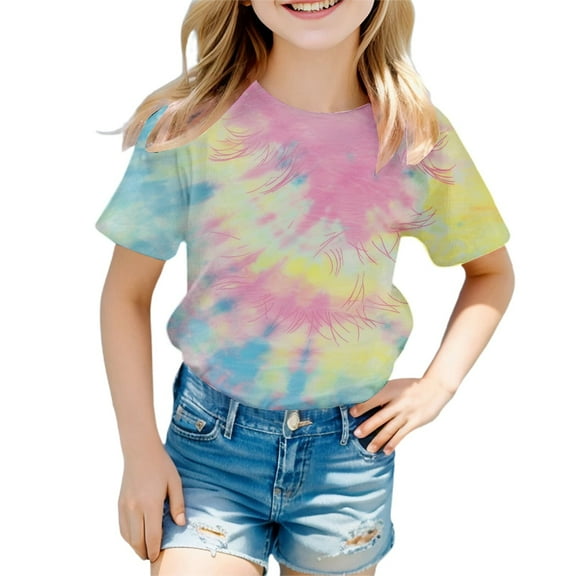 Girls Short Sleeve Shirts 14-16 Crewneck T-Shirt Cotton Tee Tops Oversized School Clothes for Kids Graduation Girl Clothes Outifit