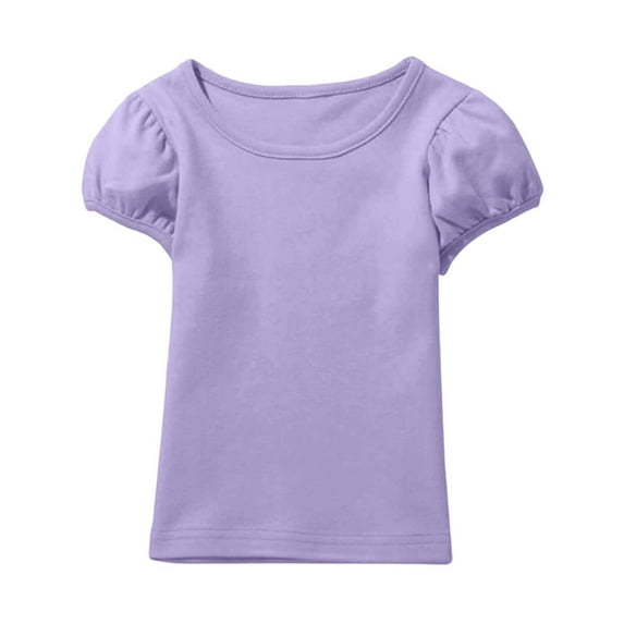 Girls Short Sleeve Shirts Cotton Toddler Girl Tee Tops Basic Crew Neck T-Shirts Size 1-14Years