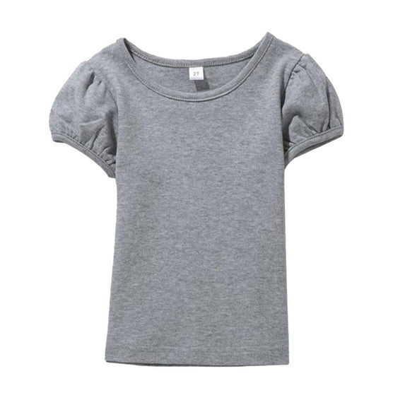 Girls Short Sleeve Shirts Cotton Toddler Girl Tee Tops Basic Crew Neck T-Shirts Size 1-14Years