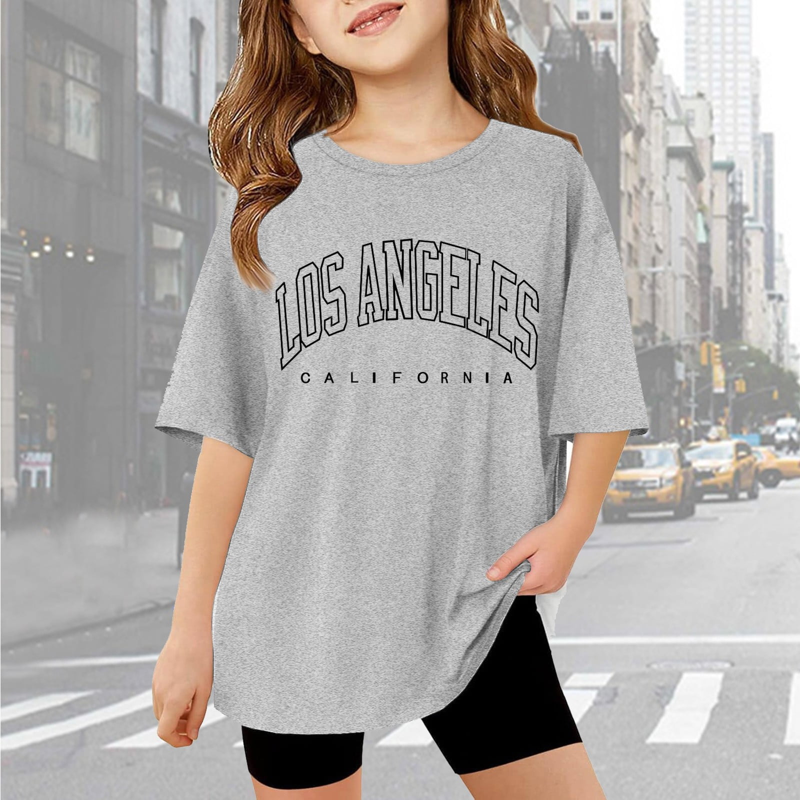 Tシャツ・カットソー Short Sleeve T-Shirt Lettering Girls Short Sleeve Shirts Kids Letter Printed Summer