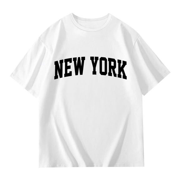 Girls Short Sleeve Shirts Letter Print Summer Crewneck Tops Basic Tees Girls White Shirt Outfits for Girls 10-12 Years