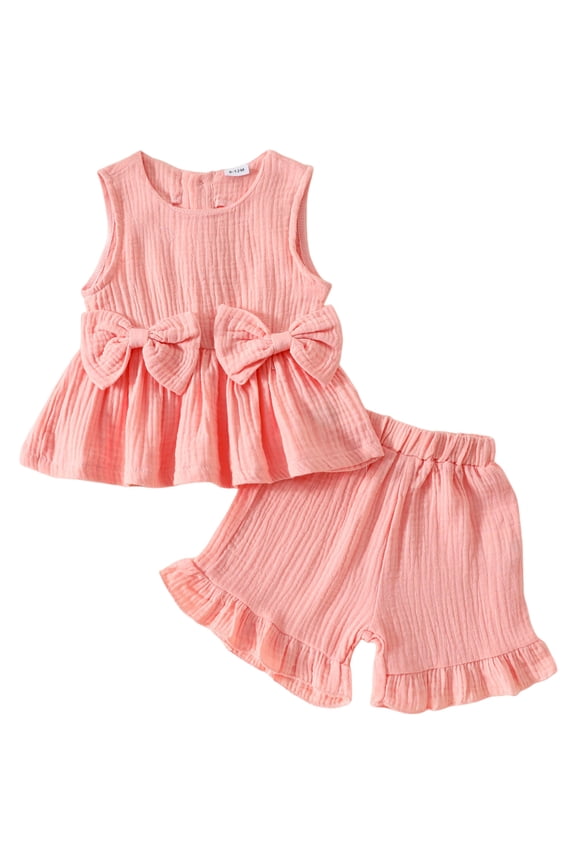 Girls Short Sleeve Shorts Suit Comfortable Fashion Cartoon Fruit Plaid Print Children Two Piece Suit Print Tank Tops Elastic Shorts Pants Set Cartoon Print 2PCS Set Dailywear Set 6-12 Months