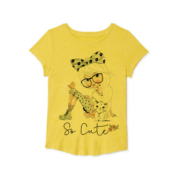 Girls' Short Sleeve So Cute Graphic T-Shirt Size 4-5