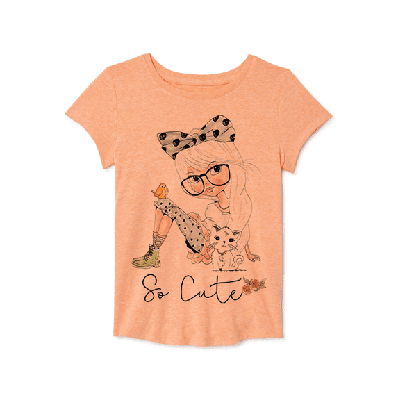 Girls' Short Sleeve So Cute Graphic T-Shirt Size 8