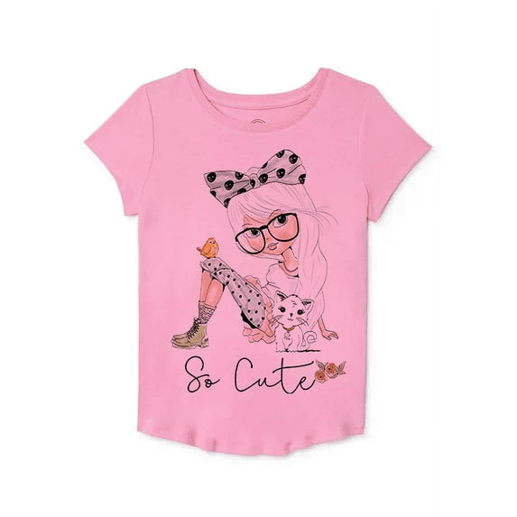 Girls' Short Sleeve So Cute Graphic T-Shirt Size 8