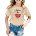 thumbnail image 1 of Girls Short Sleeve T Shirt Crewneck Tees Kids Firework Printing Summer Tops Basic 1-14 Years, 1 of 4