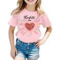 thumbnail image 1 of Girls Short Sleeve T Shirt Crewneck Tees Kids Firework Printing Summer Tops Basic 1-14 Years, 1 of 4