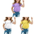 thumbnail image 1 of Girls Short Sleeve T-Shirt Summer Letter Printed Cotton Top 3 Pack, 1 of 4