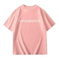 thumbnail image 1 of Boys Short Sleeve Shirts Kids Letter Printed Fashion Tops Tees Boys Pink T Shirt Cute Tops for Girls 8-10 Years, 1 of 7