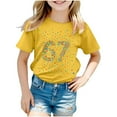 thumbnail image 1 of Girls Short Sleeve T-Shirts Kids Summer Crewneck Tops Basic Tees 5-14 Years, 1 of 3