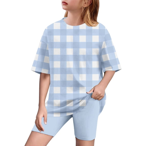 Girls Short Sleeve T Shirts Kids Summer Oversized Tops Casual Crewneck Basic Tees 5-15y