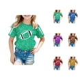 thumbnail image 1 of Girls Short Sleeve T-Shirts Kids Summer Tops Crewneck Basic Graphic Tees 5-14 Years, Comfortable Casual Soft Breathable Top For Kids Youth And Teenagers, 1 of 4