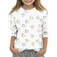 thumbnail image 1 of Girls Short Sleeve T Shirts Kids Summer Tops Crewneck Tees 3-12 Years White A 9-10 Years, 1 of 4