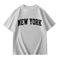 thumbnail image 1 of Girls Short Sleeve T Shirts Letter Print Summer Crewneck Tops Basic Tees Girls Grey Shirt T Shirts for Girls 6T, 1 of 6