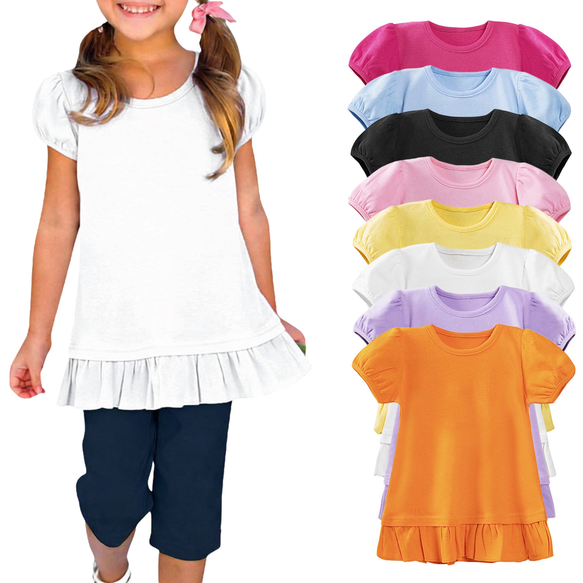 Girls T Shirts Spring And Summer Shirts for Girls Puffed Girls Shirts ...