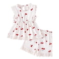 thumbnail image 1 of Girls Short Sleeve Top And Shorts,2 Piece Pajama Set 6-12 Months 12-24 Months 2t 3t 4t 5t 6t 7t Children,Active 18-24 Months, 1 of 7