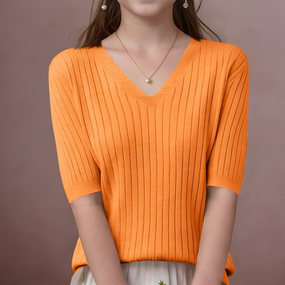 Girls Short Sleeve Top Thermal Kids Half T-Shirts Casual Fashion Tee Shirt Elegant Fall Winter Shirt for Girls Orange M