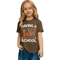 thumbnail image 1 of Girls Short Sleeve Tops Casual Crewneck Loose Fit Shirt Girls Tops Size 8 Graphic Tee Shirts Toddler Kids Clothes Size 3-4 Years,2-Brown, 1 of 4