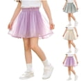 thumbnail image 1 of Girls Short Tulles Skirt Ruffled Waist Flowy A‑line Mesh Skirts for Daily Casual 5-6Y, 1 of 9