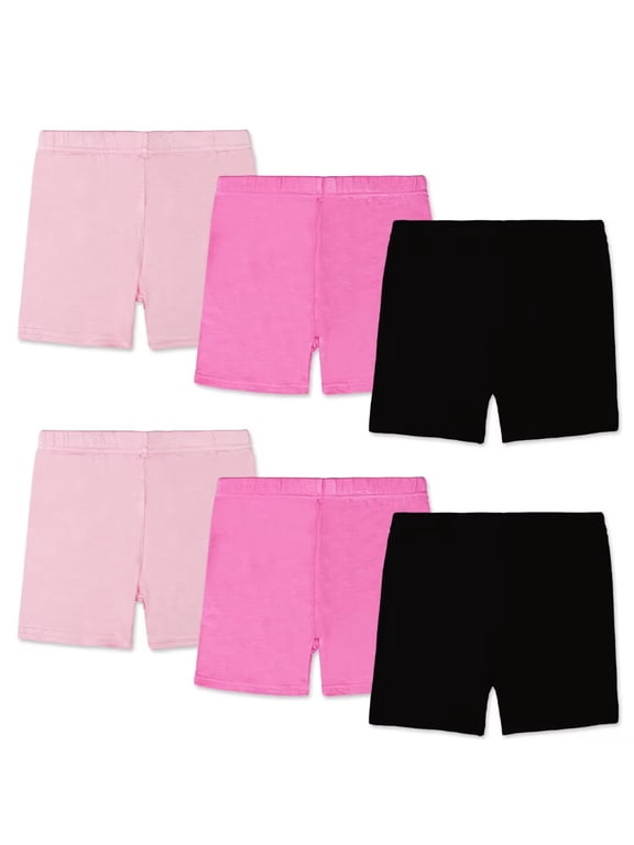 Girls Short Under Dress Dance Tight Safety Short Soft Bike Leggings Pack of 6, Sports Play Underdress 2-3 Years