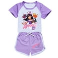 thumbnail image 1 of Girls' Short sleeved Set APHMAU Children's Girls' Short sleeved T-shirt Shorts Sports Set Game Cartoon Fashion Casual Set, Suitable for Children aged 5-13, 1 of 4