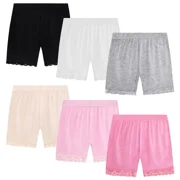 HYCLES Girls Shorts, 6 Pack Lace Shorts Breathable Safety Pants for Dance Bike- 6 Colors for Toddler Girl Underwear
