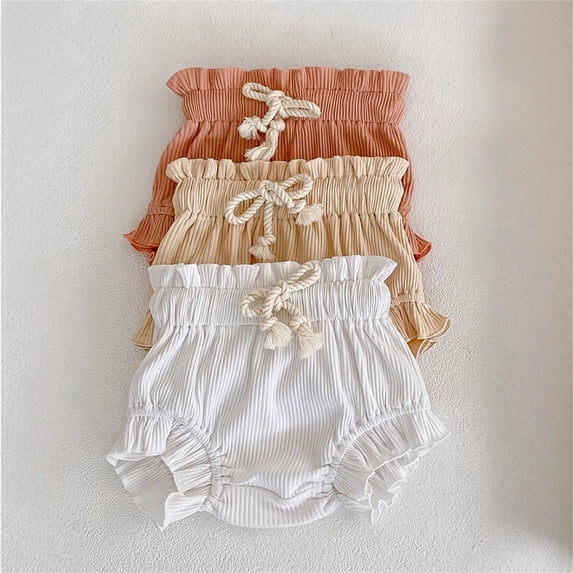 Girls Shorts Baby Knit Drawstring Waist Shorts Casual Playwear Comfort Elastic Light Pink 9-12 Months