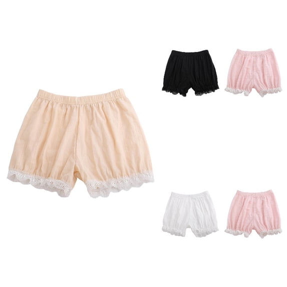 Girls Shorts Beige Casual Ruffle Bike Shorts Breathable High Waisted Athletic Dance Cartwheel Under Dress Clothes for Youth 11-12 Years