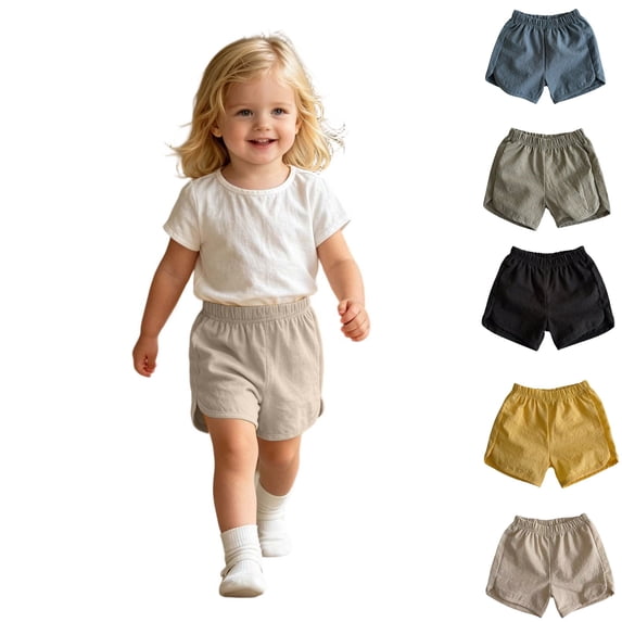 Girls Shorts Beige Elastic Playing Girls Summer Clothes Girl Shorts Size 2-3 Years